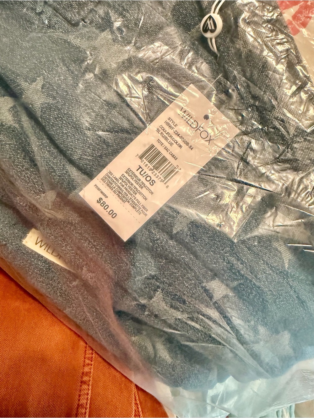 Wildfox Denim Blue Star Quilted Tote - Picture 5 of 8